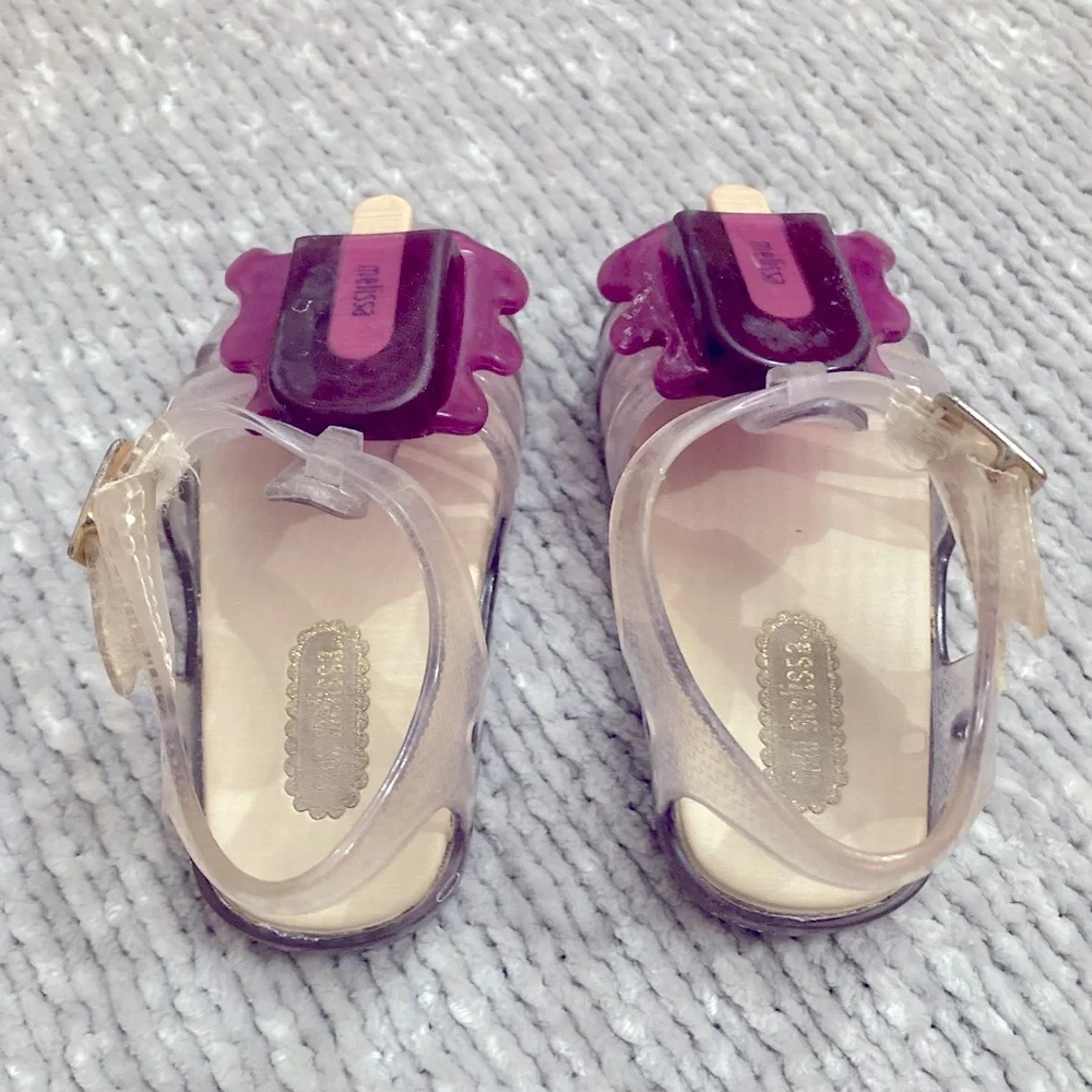 Mini Melissa Toddler Girls Sz 5 Aranha Melting Popsicle Jelly Sandals Clear Pink